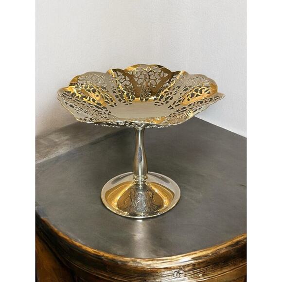 Vintage International Silver Co.  Lovelace  Filigree Serving/ Candy Dish - Picture 1 of 4